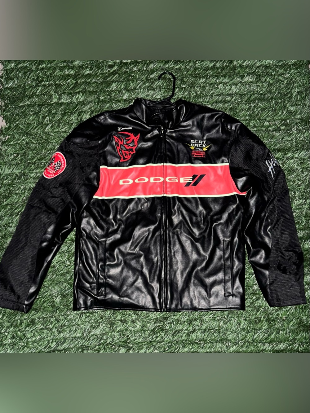 Dodge Black & Red Bomber Jacket - Performance Motorcycle Style
